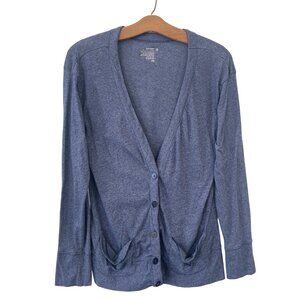Old Navy Cardigan Sweater Size Medium Blue Cotton Blend Cozy Knit Fall Comfy Lou